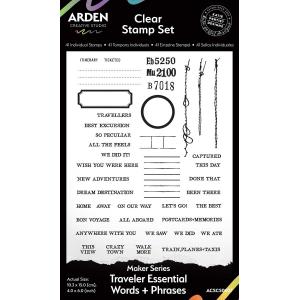 Arden Creative Studio Maker Series - Clear Stamp Set - Traveler Essential Words & Phrases [ACSCS0027]