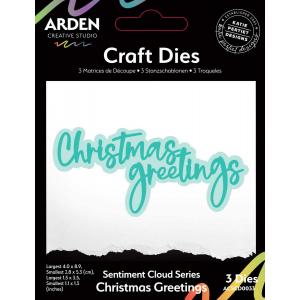 Arden Creative Studio Stentiment Cloud Series Craft Dies - Christmas Greetings [ACSCD0033]