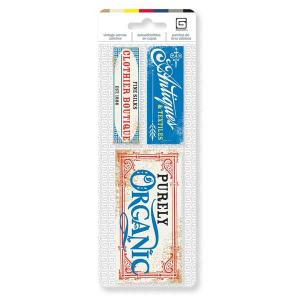 Basic Grey Vintage Canvas Patches - [FAB-8002] Organic