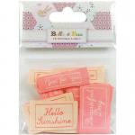 Belle & Boo II Stitched Labels - Yellow and Pink [BBFAB003]