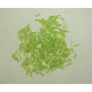 Miyuki 6mm Bugle Beads - 258 Transparent Chartreuse AB