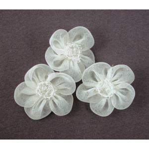 Beaded Voile Daisies - [031] Aspen Grey