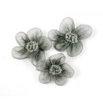 Beaded Voile Daisies - [038] Steel Grey