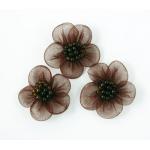 Beaded Voile Daisies - [056] Chocolate