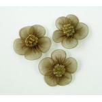 Beaded Voile Daisies - [057] Olive