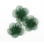Beaded Voile Daisies - [067] Empire Green