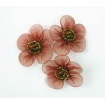 Beaded Voile Daisies - [070] Chestnut