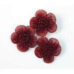 Beaded Voile Daisies - [071] Burgundy