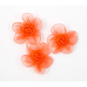 Beaded Voile Daisies - [083] Orange