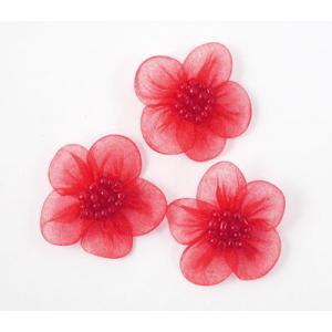 Beaded Voile Daisies - [097] Strawberry