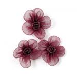 Beaded Voile Daisies - [098] Wine