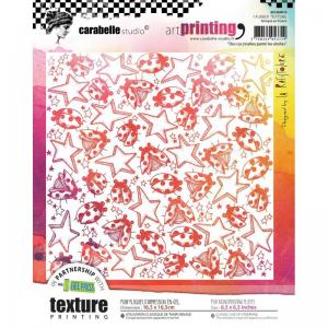 Carabelle Studio Art Printing Rubber Texture - 6" Square - Ladybugs Among the Stars [APCA60016]