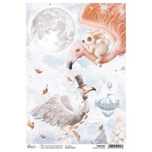 Ciao Bella A4 Rice Paper - Dreamy Flamingos [CBRP285]