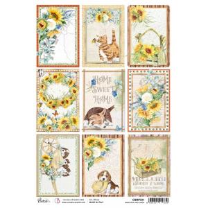 Ciao Bella A4 Rice Paper - Farmhouse Mini Cards [CBRP331]
