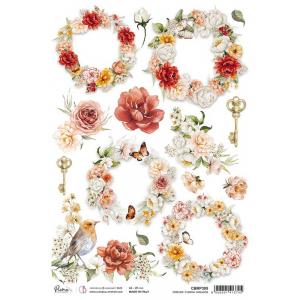 Ciao Bella A4 Rice Paper - Forever Cherish Garlands [CBRP305]