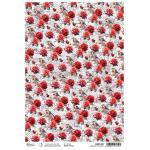 Ciao Bella A4 Rice Paper - Passionate Red Roses [CBRP495]