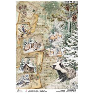 Ciao Bella A4 Rice Paper - Postcards In The Snow [CBRP568]