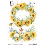 Ciao Bella A4 Rice Paper - Sunflower Garland [CBRP332]