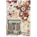 Ciao Bella A4 Rice Paper - Vintage Book Shop [CBRP576]