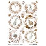 Ciao Bella A4 Rice Paper - White Garlands [CBRP281]