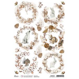 Ciao Bella A4 Rice Paper - White Garlands [CBRP281]