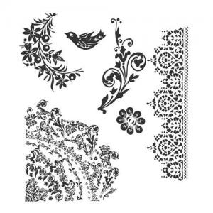 Stampers Anonymous/Tim Holtz Unmounted Rubber Stamps - [CMS059] Floral Tattoo