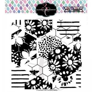 Colorado Craft Company Clear Stamp - Daisy & Bee Background [BB322]