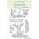 Colorado Craft Company Clear Stamp Set - Birdbath Friend [AJ547]