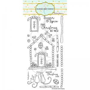 Colorado Craft Company Clear Stamp Set - Gingerbread House [AJ526]