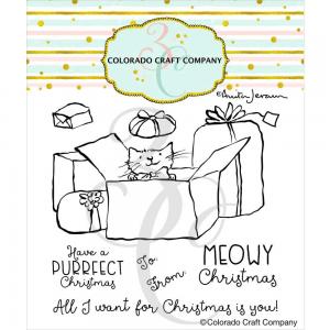 Colorado Craft Company Clear Stamp Set - Meowy Christmas [AJ828]