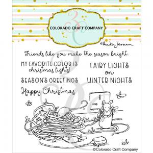 Colorado Craft Company Clear Stamp Set - Mice Lights [AJ834]