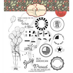 Colorado Craft Company Clear Stamp Set - Red, White & Blue [LL317]