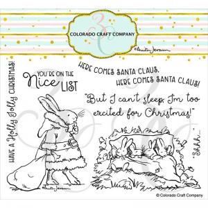 Colorado Craft Company Clear Stamp Set - Santa Bunny [AJ595]