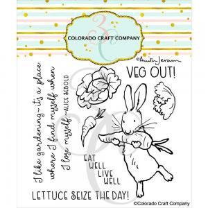 Colorado Craft Company Clear Stamp Set - Veg Out! [AJ782]