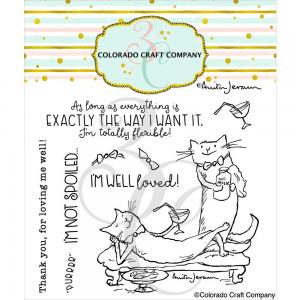 Colorado Craft Company Clear Stamp Set - Well Loved Cats [AJ802]