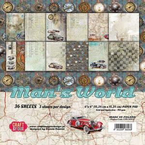 Craft & You 6" x 6" Paper Pad - Man's World [CPB-MAN15]