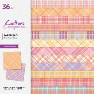 Crafter's Companion 12" x 12" Paper Pad - Blush Pastel Plaid [CC-PAD12-BLUS]