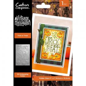 Crafter's Companion 3D Embossing Folder - Vintage Halloween - Trick Or Treat