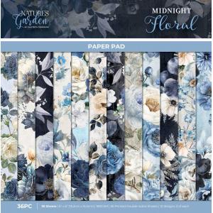 Crafter's Companion 6" x 6" Paper Pad - Nature's Garden Midnight Floral [NG-MF-PAD6]