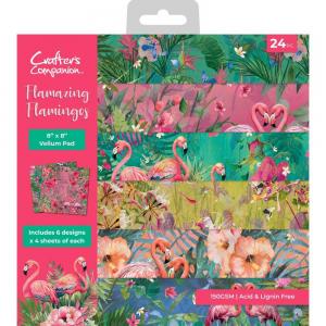 Crafter's Companion 8" x 8" Vellum Pad - Flamazing Flamingos [FLFL-VELPAD8]