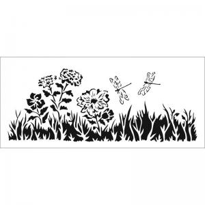 The Crafter's Workshop 4" x 9" Slimline Stencil - Meadow [TCW2320]