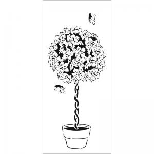 The Crafter's Workshop 4" x 9" Slimline Stencil - Weeping Hibiscus [TCW2336]