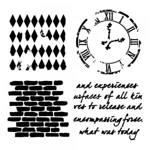 The Crafter's Workshop 6" x 6" Template - Collage Elements [TCW1090s]