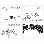 The Crafter's Workshop 8 1/2" x 11" Stencil - A2 Layered Happy Wheelbarrow [TCW6020]