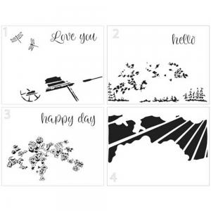 The Crafter's Workshop 8 1/2" x 11" Stencil - A2 Layered Happy Wheelbarrow [TCW6020]