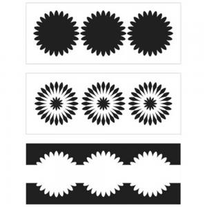 The Crafter's Workshop 8 1/2" x 11" Stencil - Slimline Layered Triple Daisies [TCW6023]