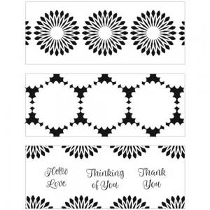 The Crafter's Workshop 8 1/2" x 11" Stencil - Slimline Layered Triple Flowers [TCW6015]