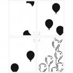 The Crafter's Workshop A2 Card 4 Part Layered Stencil - Balloons [TCW6059]
