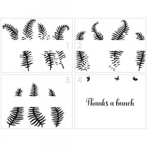 The Crafter's Workshop A2 Card 4 Part Layered Stencil - Fern Banner [TCW6040]
