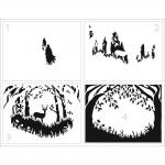 The Crafter's Workshop A2 Card 4 Part Layered Stencil - Forest Scene [TCW6025]